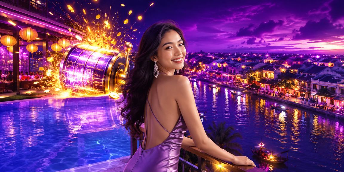 Khách du lịch tại Hội An thư giãn với trò chơi Slots và cà phê trong lúc chờ kết quả Voucher